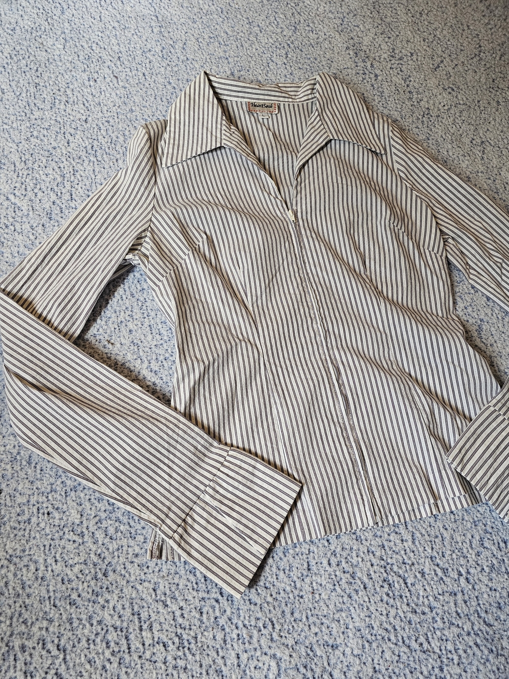 HeartSoul Pin-Stripe Zipper Front Blazer